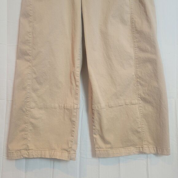 Pilcro The Izzie Relaxed Pull On Barrel Pants Women's Size Large Khaki Tan Boho - Picture 4 of 12
